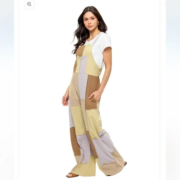 Yak & Yeti 25690 Overall Patchwork Earthy Tones Jumper Various Sizes. - Picture 3 of 3